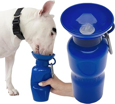 Springer Portable Dog Water Bottle 625ml Leak-Proof BPA-Free Indigo