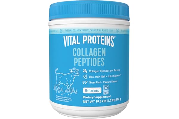 Vital Proteins Collagen Peptides Powder, Promotes Hair, Nail, Skin, Bone and Joint Health, Zero Sugar, Unflavored 19.3 OZ
