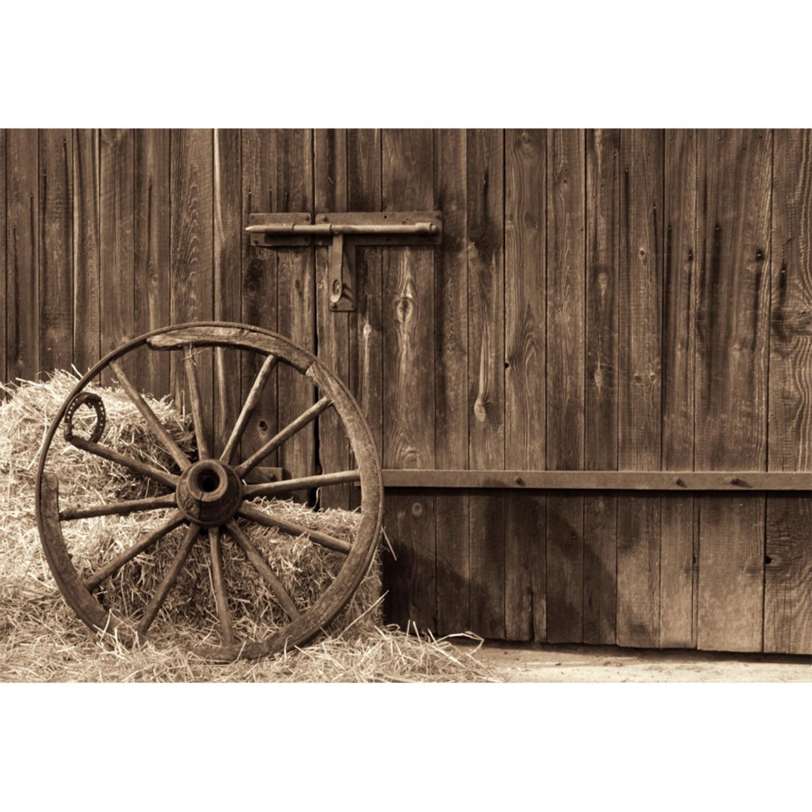 YongFoto 15x10ft Photography Backdrop Barn Straw Hay Bale Vintage Car Wheels Wood Plank Autumn Interior Photo Background Backdrops Photography Video Party Newborn Kids Baby Portrait Photo Studio Props