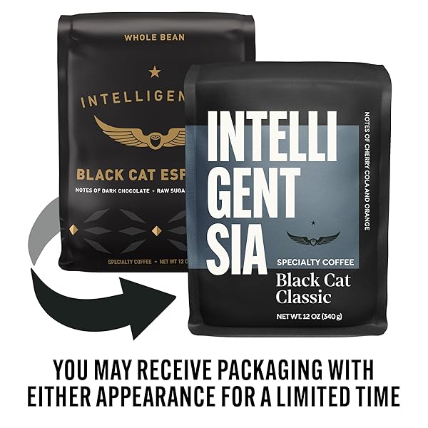 INTELLIGENTSIA COFFEE, MEDIUM ROAST WHOLE BEAN COFFEE – BLACK CAT CLASSIC ESPRESSO 12 OUNCE BAG
