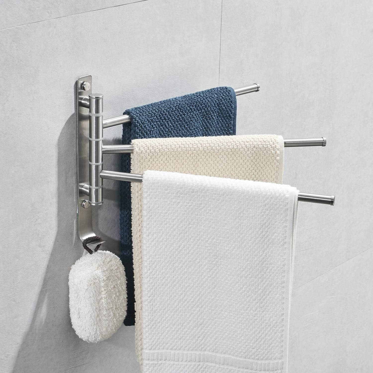 Toalleros de barra toallero rotatorio para baño 3 brazo ...