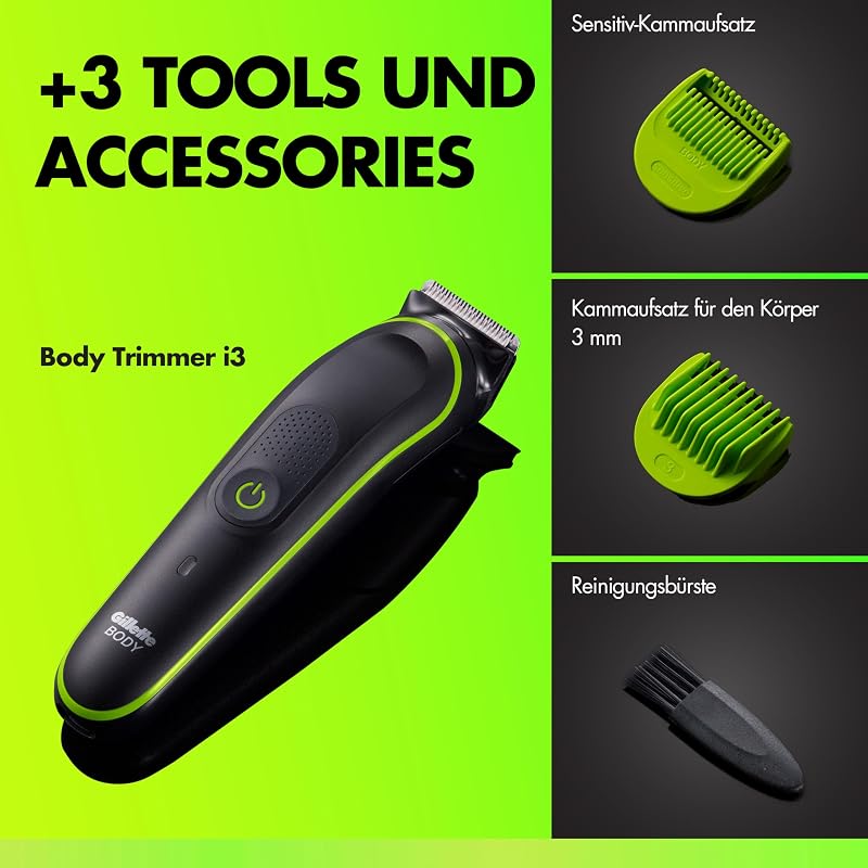 Labs i3 Body + Intimate Trimmer Herren, Schwarz/Grün — Foto 7 von 8