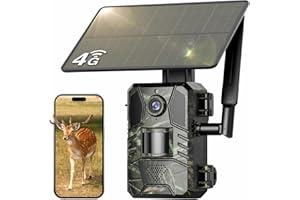 Loatos Trail Camera, Cellular Trail Camera with Built-in SIM Card 4G Unlimited Data Plan 2k HD Live Streaming 4W Solar Panle Game Cameras with Night Vision Motion Activated Waterproof IP66