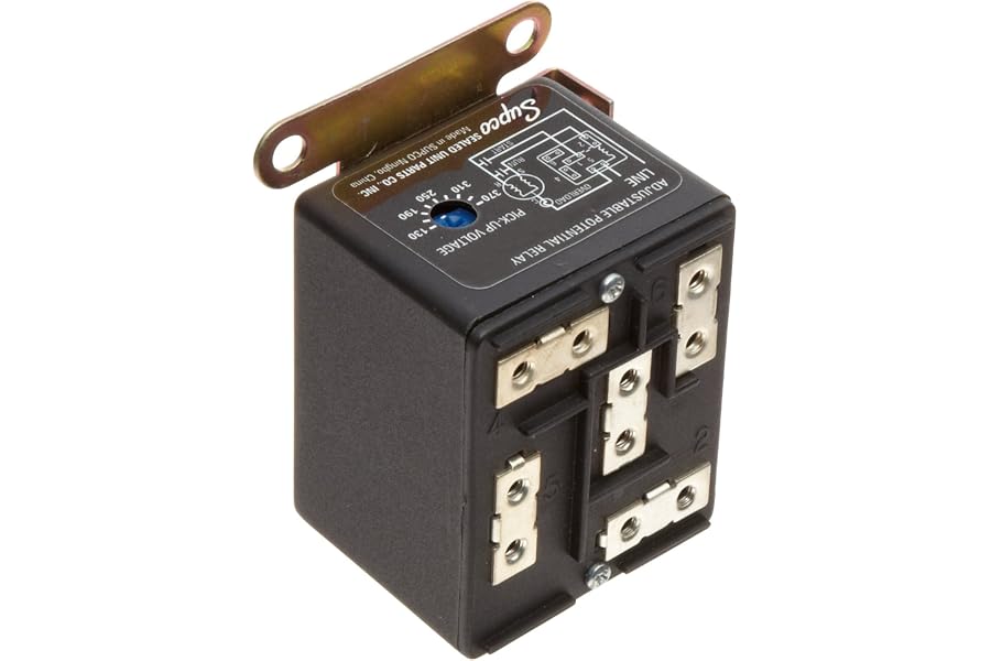 Supco APR5 Adjustable Potential Relay, 30A Load, 110 to 270V | Wire to Wire Design for HVAC/R Single Phase Compressors, Motors, and HVAC Equipment Control Applications
