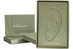 Vie Healing 24K Acupressure Ear Seeds for Wellness & Beauty - Acupressure Ear Seeds Hormone Regulation, Skin, Nail & Hair Health | Ear Seeding Kit Includes 20 Seeds 4 Maps, Ear Seed Spoon
