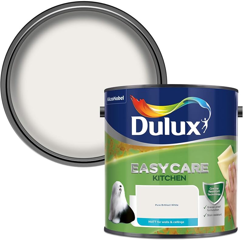 Dulux Easycare Kitchen Matt Paint Pure Brilliant White 2.5L