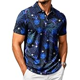 SWISSWELL Men's Moisture Wicking Performance Collared Short Sleeve Golf Shirt