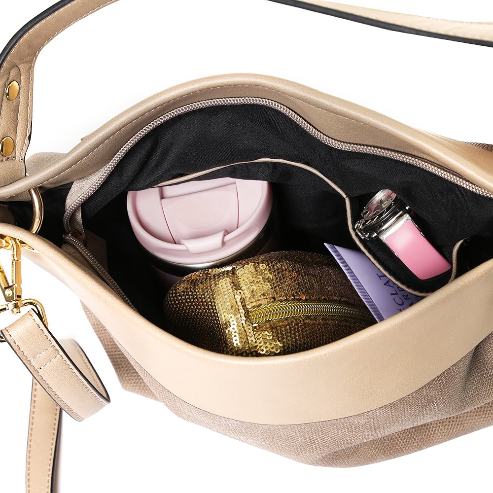 Classic Beige Waterproof Vegan Leather Bag for Woman. Office/Evening/ Lifestyle Shoulder Bag