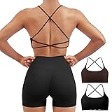 SUUKSESS Women 2 Piece Open Back Sports Bra Pack