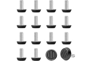 WAFJAMF 1/4-20‘‘UNC Thread Adjustable Furniture Levelers Table Feet Screw in Threaded, Screw on Chair Foot Glides Leveling for Tables, Chairs, Furniture Legs-16 Pcs (1/4-20UNC-16PCS)