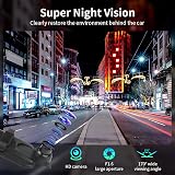 Jansite 10 Inch Mirror Dash Cam Front Rear 1080P Night Vision Type-C Parking view 5