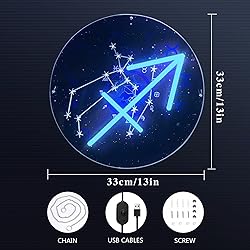 Sagittarius Neon Sign, Zodiac Horoscope Sign for