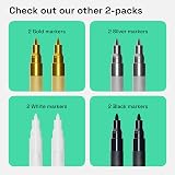 ARTISTRO 2 Black Acrylic Paint Pens 0.7mm Fine Tip for Rock Painting view 6