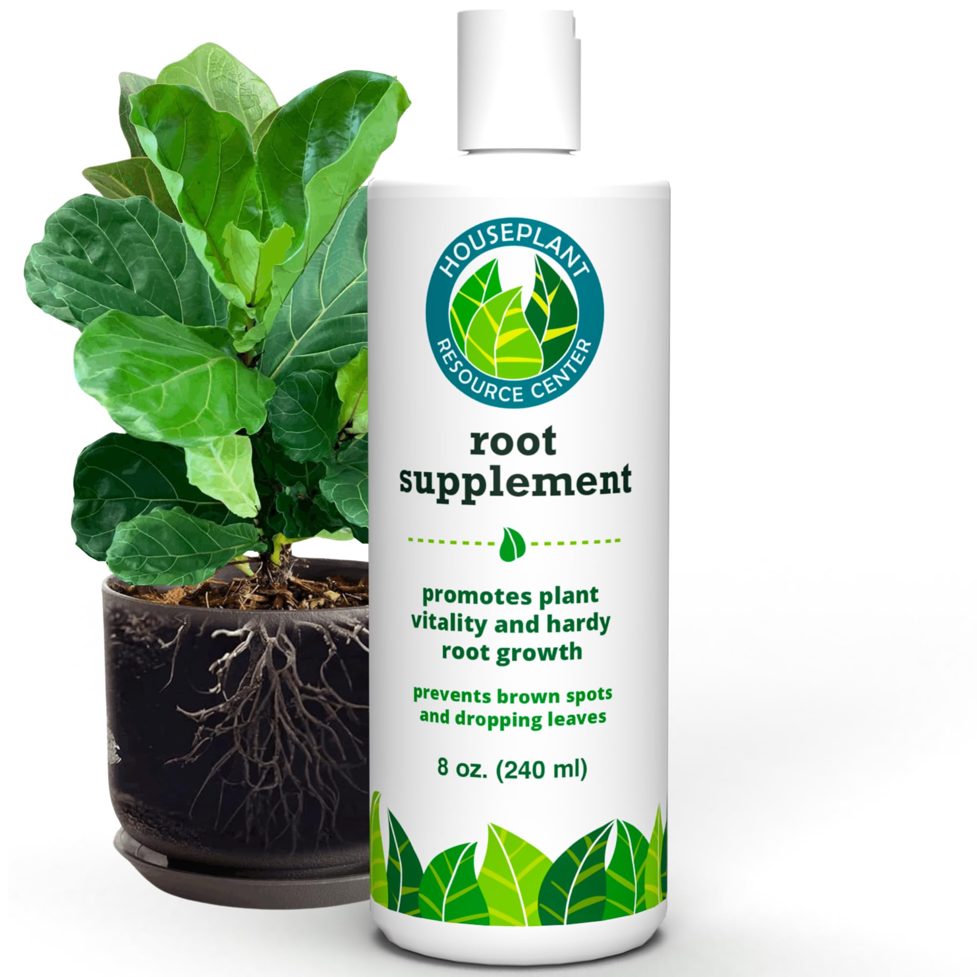Root Supplement by Houseplant Resource Center. All-purpose ready-to-use root supplement for houseplants, perfect for Fiddle Leaf Fig Plants. 240 ml.