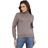 SIJIFANG Women's Casual Long Sleeve Turtleneck Sweater Knit Pullover Jumper Basic Tops for Fall Winter