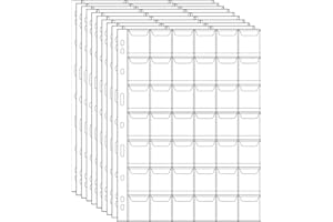 CS03242 Lot de 10 feuilles de classeurs sans acide pour pièces de monnaie et médaillon, 29 x 29 mm