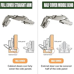 2-Pack Cabinet Hinges, 175/165 Degree Half Overlay