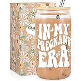Fairy's Gift Pregnant Women Iced Coffee Cup, Cute Pregnant Mom Gifts, New Mama 16 oz Coffee Glass Cup, New Mothers Valentines Day, Pregnancy Gifts for Expecting Mom, First Time Mommy, Mommy to Be