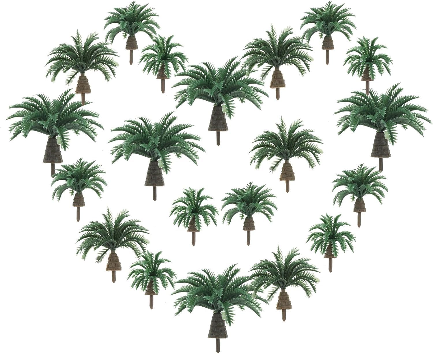 Yetaha 20PCS Mini Palm Model Trees, 2.5-4.0CM Mixed Miniature Coconut Trees, Tiny Artificial Diorama Tree for Tropical Desert Jungle Layout, Cake Toppers, DIY Landscape Scenery Model Accessories
