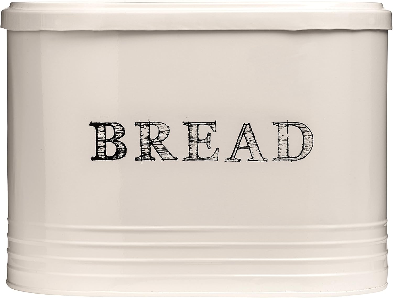 Premier Housewares 507631 Cream Bread Bin and Biscuit Tin - Sealed Storage Basket 25 x 33 x 20 cm, Beige, H25 x W33 x D20cm