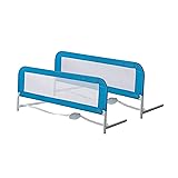 Adjustable Mesh Bed Rail in Blue, Two Height