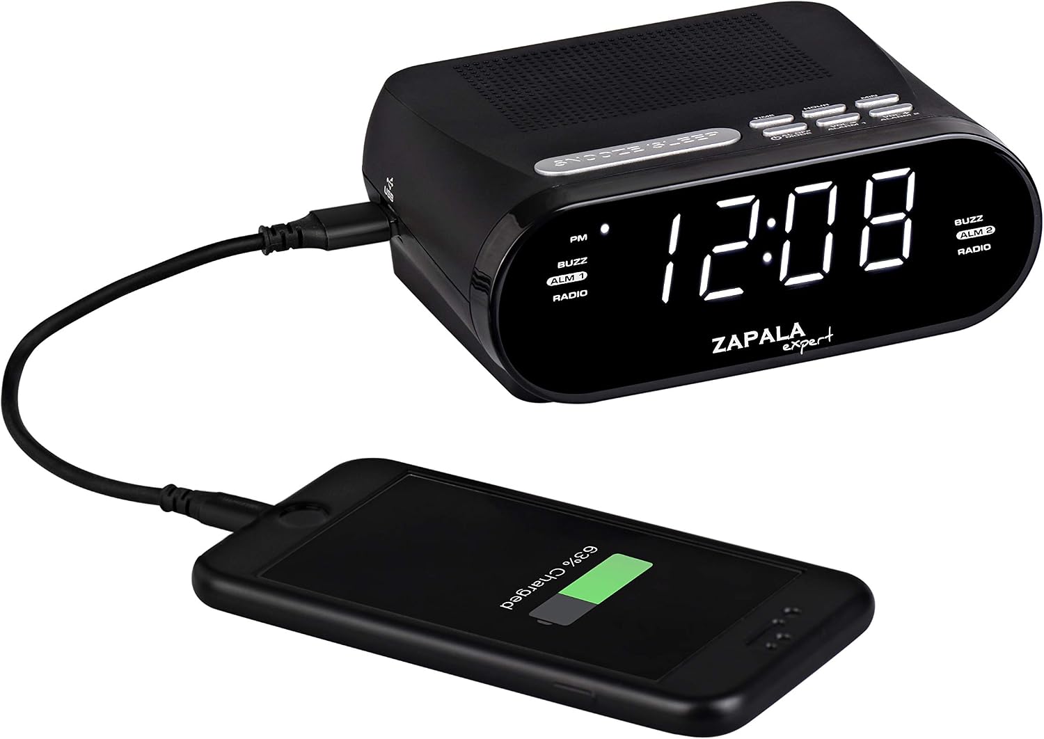 ZAPALA Expert Wake-Up Alarm Clock with Radio for Bedside or Kitchen Dual Alarm, Sleep & Snooze Function - Image 4