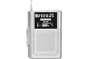 SEMIER Retro Portable Cassette Player/Recorder, Compact Lightweight Walkman Tape Cassette Player with Built in Speaker and Earphone Jack, Powered by DC or AA Battery