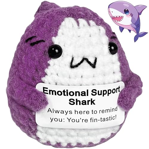 KAZGVN Emotional Support Gift, Crochet Animals, Cute Duck Plush, Emotional Support Plush Doll With Card, Cute Potato for Halloween Birthday Gifts Friends Party Decoration (Purple)