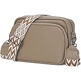 UIBRN Crossbody Purse for Women with Adjustable Wide Guitar Strap, Small Vegan Leather Cross Body Camera Shoulder Bags