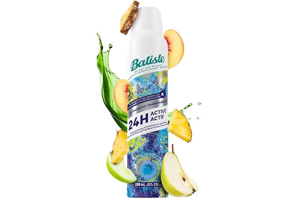 Batiste Sweat Activated Dry Shampoo Spray, Neutralizes Odor for Up to 24 Hours & Prevents Sweat Buildup in Hair, Absorbs Oil