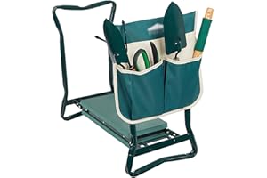 Livebest Folding Garden Kneeler Seat Portable Bench Stool with Soft Kneeling Foam Pad and Tool Pouch for Gardening,Fishing