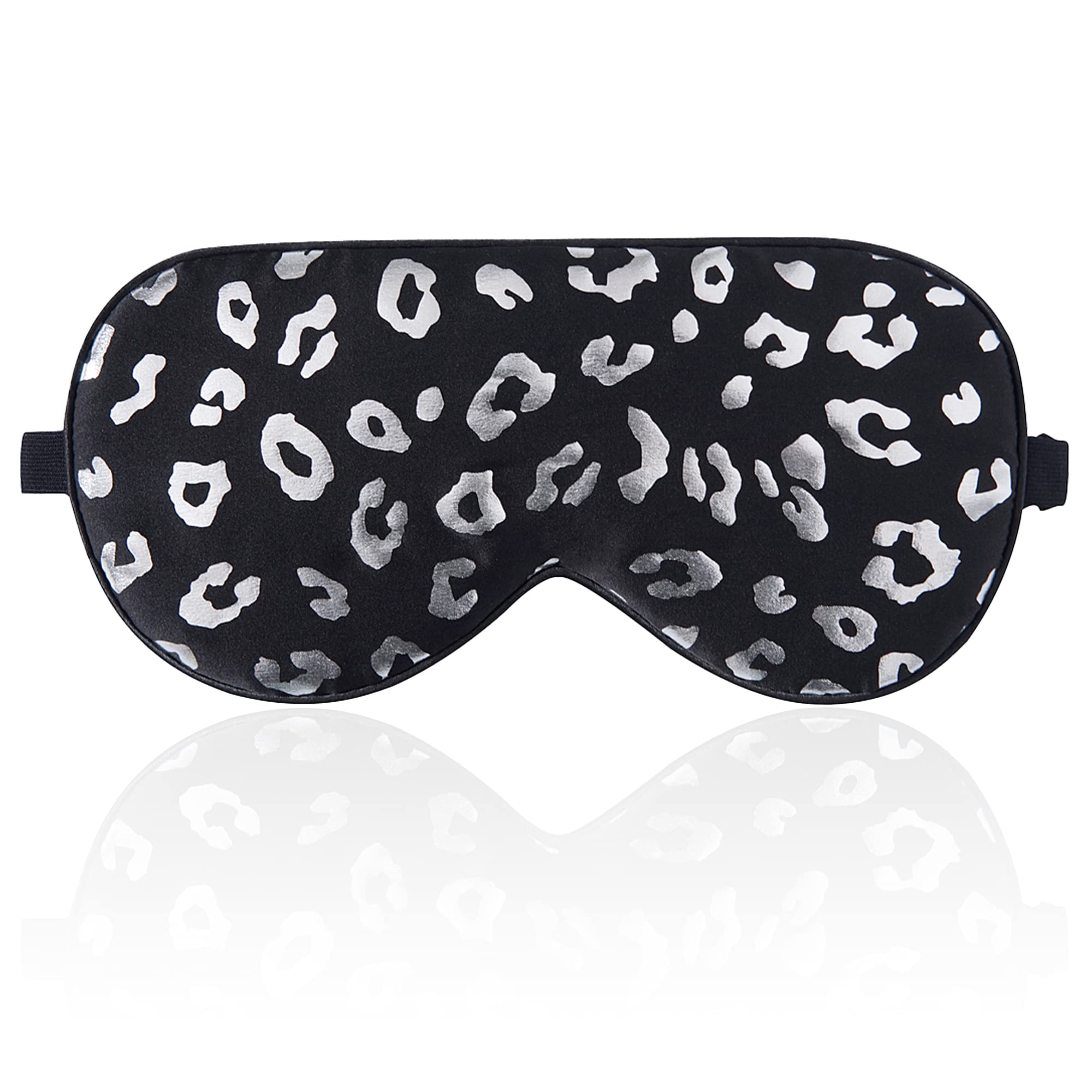 100% Silk Sleep mask with Adjustable Strap,Comfortable and Super Soft Eye mask Ultimate Sleeping aid,blindford silverleopard