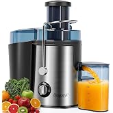 Boyuevi Juicer Machine, 800W Centrifugal Juicer for Whole Fruits and Vegetables,3 Inch Wide Feed Chute, Easy to Clean, Silver