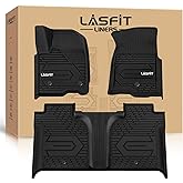 LASFIT Floor Mats 2019-2026 for Chevy Silverado/GMC Sierra 1500, 2020-2026 2500 HD/3500 HD, Crew Cab Only(Fit with Rear Under-Seat Storage, But Not Fit 2nd Row Plastic Storage) All Weather TPE Mats