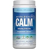 Natural Vitality Calm, Magnesium Supplement, Anti-Stress Drink Mix Powder, Gluten Free, Vegan, & Non-GMO, Original Unflavored, 16 oz