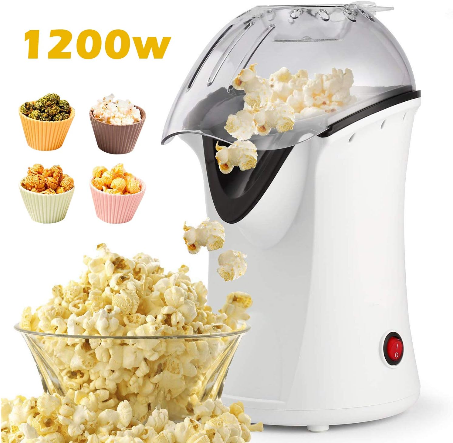 1200W Popcorn Maker, Popcorn Machine, Hot Air Popcorn