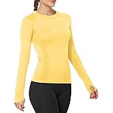 MathCat Workout Shirts for Women Long Sleeve, Workout Tops for Women, Quick Dry Gym Athletic Tops，Seamless Yoga Shirts