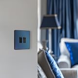 BG Electrical Double Wall Light Switch 2 Way Matt Blue Evolve PCDDB42B view 7