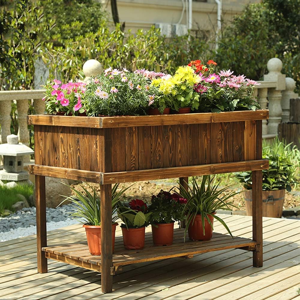 OTENGD Macetero Elevado con Patas, Cama de jardín elevada al Aire ...