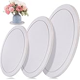 Drydiet 3 Pack Diatomaceous Earth Plant Saucer Set 6/8/10 Inch Quick Dry Absorbent Plants Tray Absorbing Plant Tray for Gardening Indoor Outdoor Plants(Gray White)