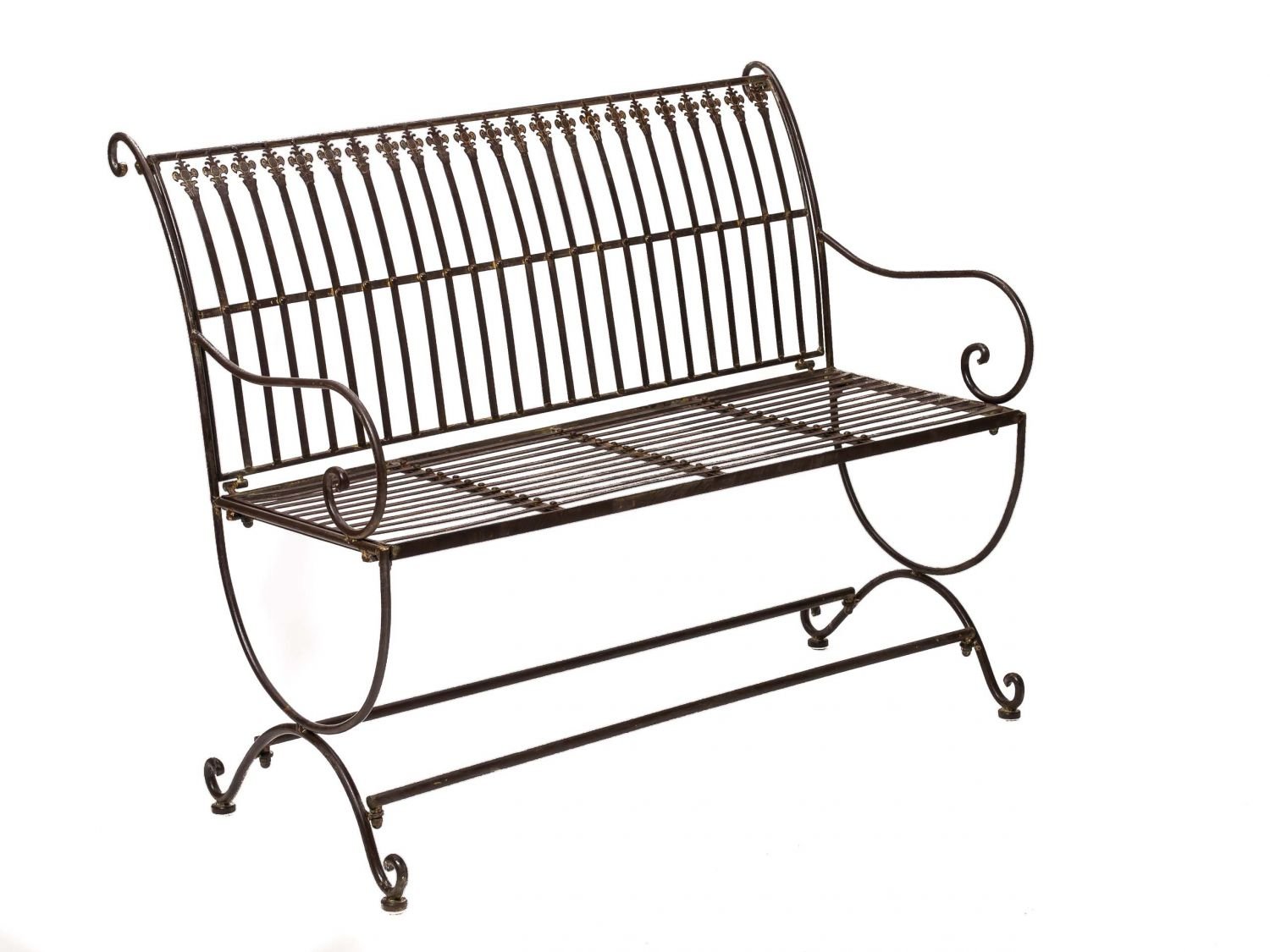 NOSTALGIE GARTENBANK LILIE FLEUR DE LIS SCHMIEDEEISEN EISEN ANTIK STIL