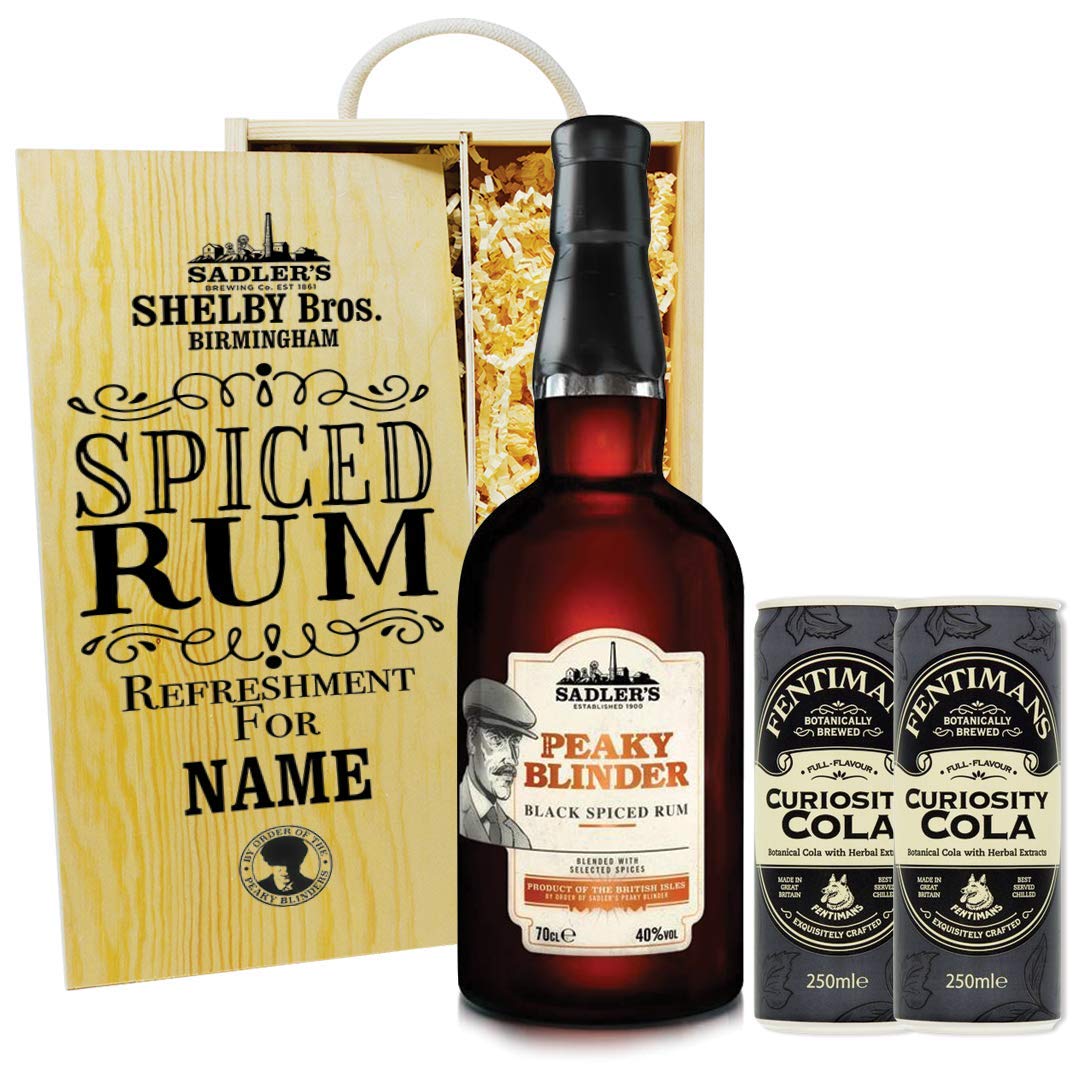 Personalised Peaky Blinders Spiced Rum Gift Set Hamper (70cl) Amazon