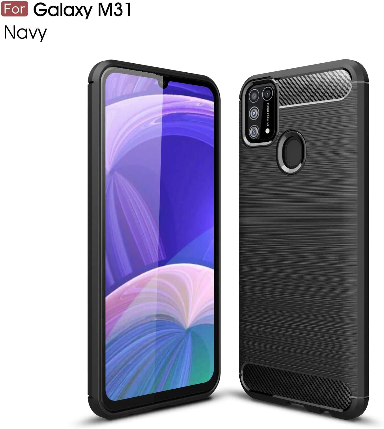 POPUPE for Samsung Galaxy M31 Case,Brushed Fiber Non-Slip Back Shell Soft TPU Anti-Collision Anti-Fingerprint with [ Four Corner Airbag] Case for Samsung Galaxy M31 (A)