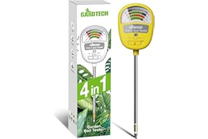 Gardtech Soil Moisture Meter - 4-in-1 Soil Test Kit without Battery, Soil Moisture/Light/Nutrients/pH Meter for Plant, Garden, Lawn, Indoor & Outdoor (Yellow)