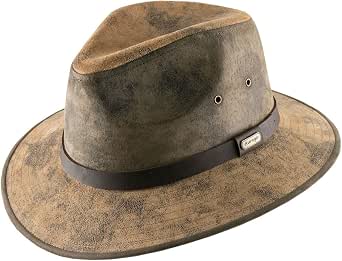 Auckland Cuir Cafe Leather Fedora Hat 