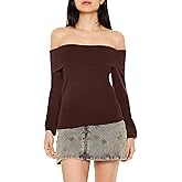 Forever 21 Womens Fitted Off-The-Shoulder Sweater