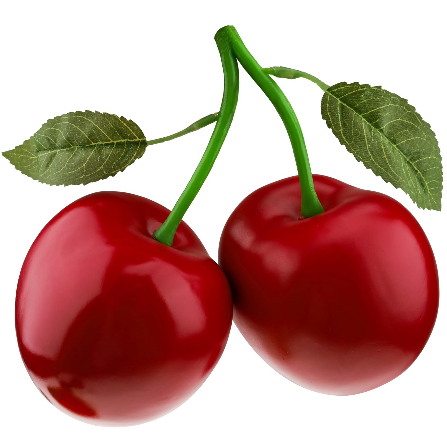 Photo 1 of Woration 7.2inch Red Artificial Large Cherry Fake Fruit Decoration Simulation Big Cherry Bunch Ornament for Home Kitchen Party Table Photography Prop