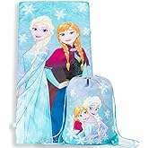 Jay Franco Disney Frozen Sparkle Slumber Sack - Cozy & Warm Kids Lightweight Slumber Bag/Sleeping Bag - Featuring Anna and Elsa (Official Disney Product)