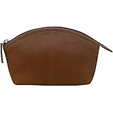 ili New York Genuine Leather Cosmetic Pouch – RFID Blocking, Leather Makeup Bag for Purse with Top Zip Closure & Interior Zip Pocket, Perfect as a Compact and Stylish Travel Cosmetic Bag