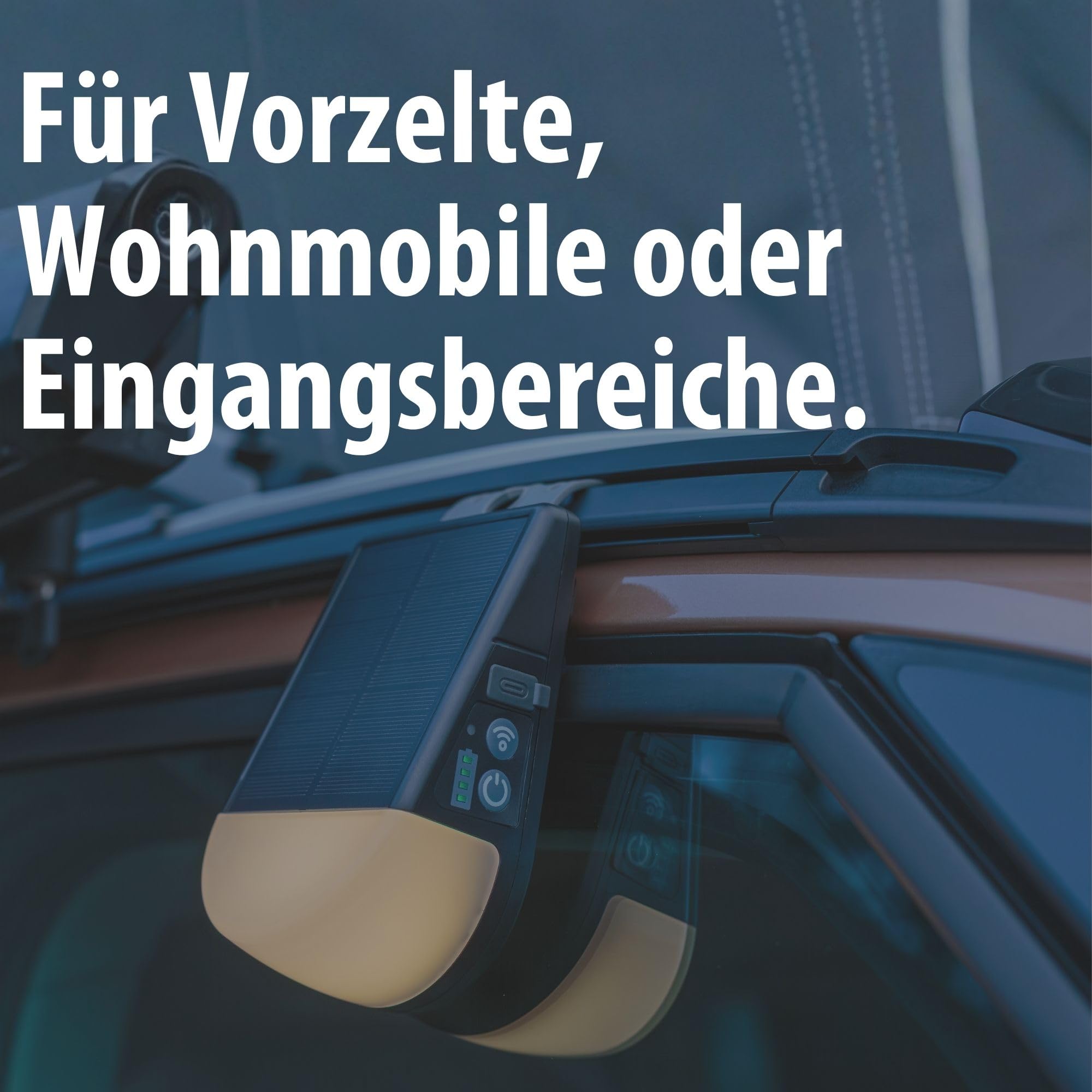Brennenstuhl Akku Solar LED Outdoor Lampe KL 300 AS (250lm, Wandleuchte mit Bewegungsmelder, IP54, 3 Leuchtstufen, max. 20h Leuchtdauer, Adapter für Kederschiene an z.B. einem Wohnwagen) 7